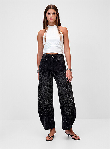 Le jean ballon strass