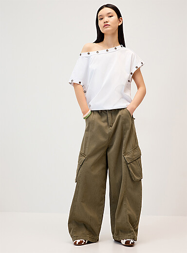 Cargo barrel-leg pant
