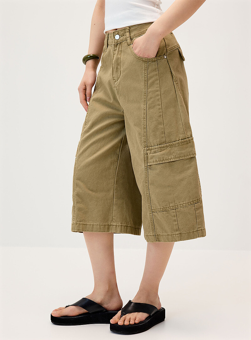 Twik: Le <i>jort</i> cargo jambe ample Sable pour femme