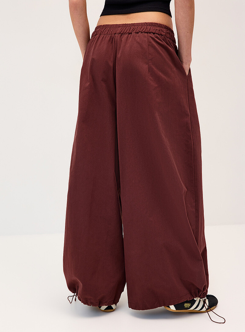 Twik Navy/Midnight Blue Toggle-waist barrel-leg twill pant for women