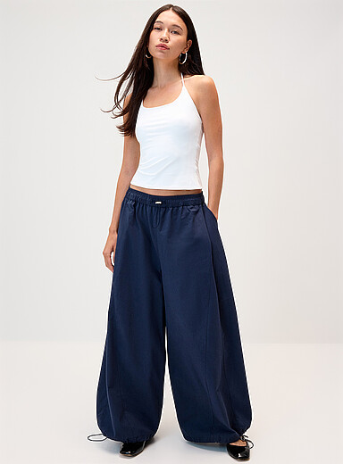 Le pantalon ballon twill taille barillet