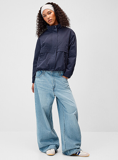 Le blouson twill col montant boutonn&eacute;
