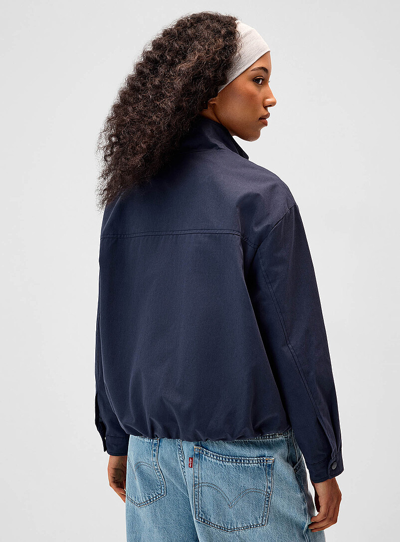 Twik: Le blouson twill col montant boutonn&eacute; Chocolat - Espresso pour femme