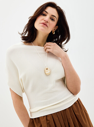 Fitted waist ottoman sweater
