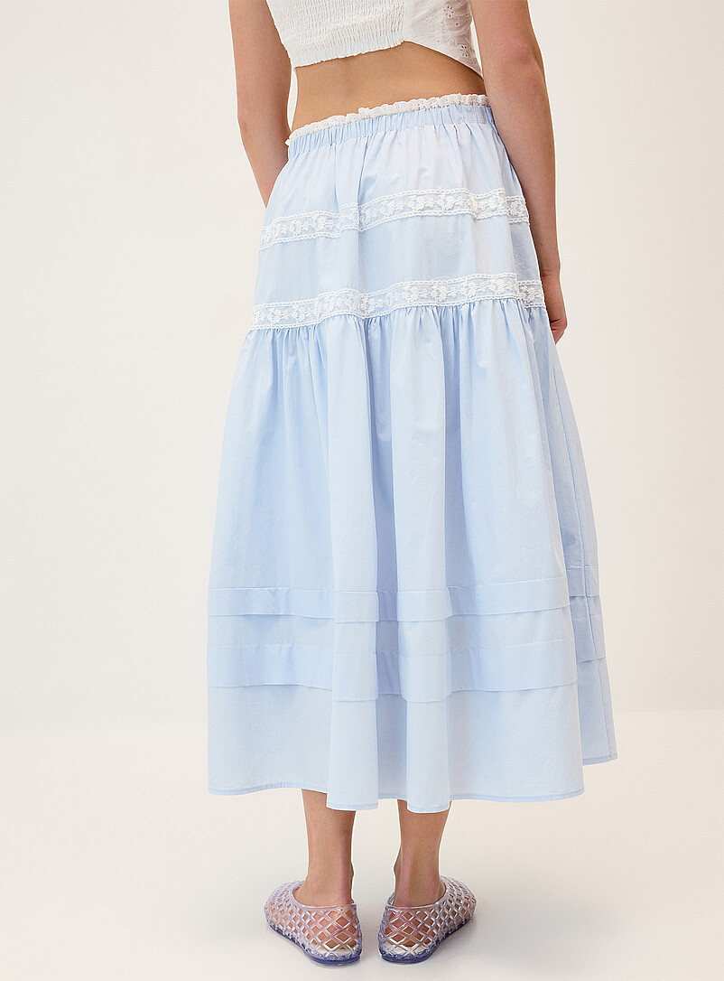 Twik: La jupe maxi accents dentelle Blanc pour femme