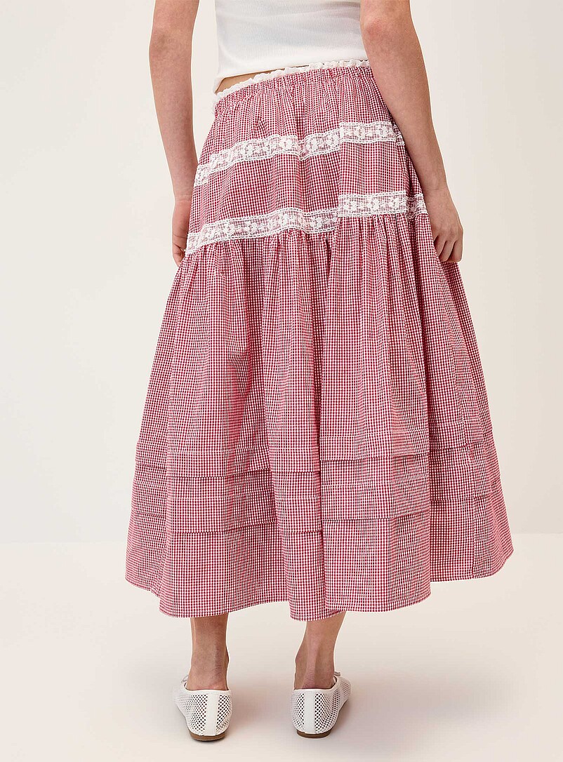 Twik: La jupe maxi accents dentelle Blanc pour femme