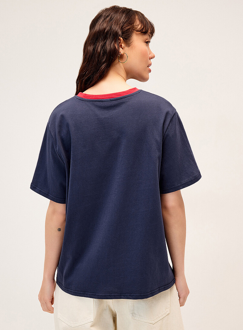 Twik: Le t-shirt ample cheval coquet Bleu marine - Bleu nuit pour femme