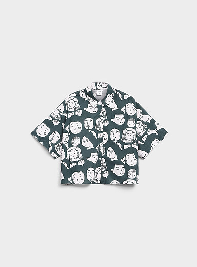 Pop print cropped shirt