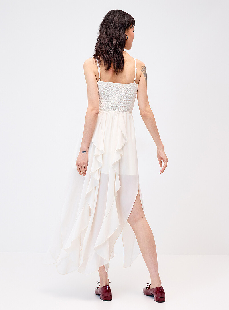 Twik Baby Blue Airy chiffon maxi ruffle dress for women
