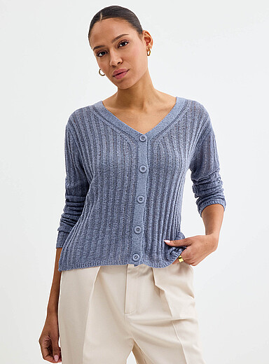 Le chandail fin tricot texture naturelle