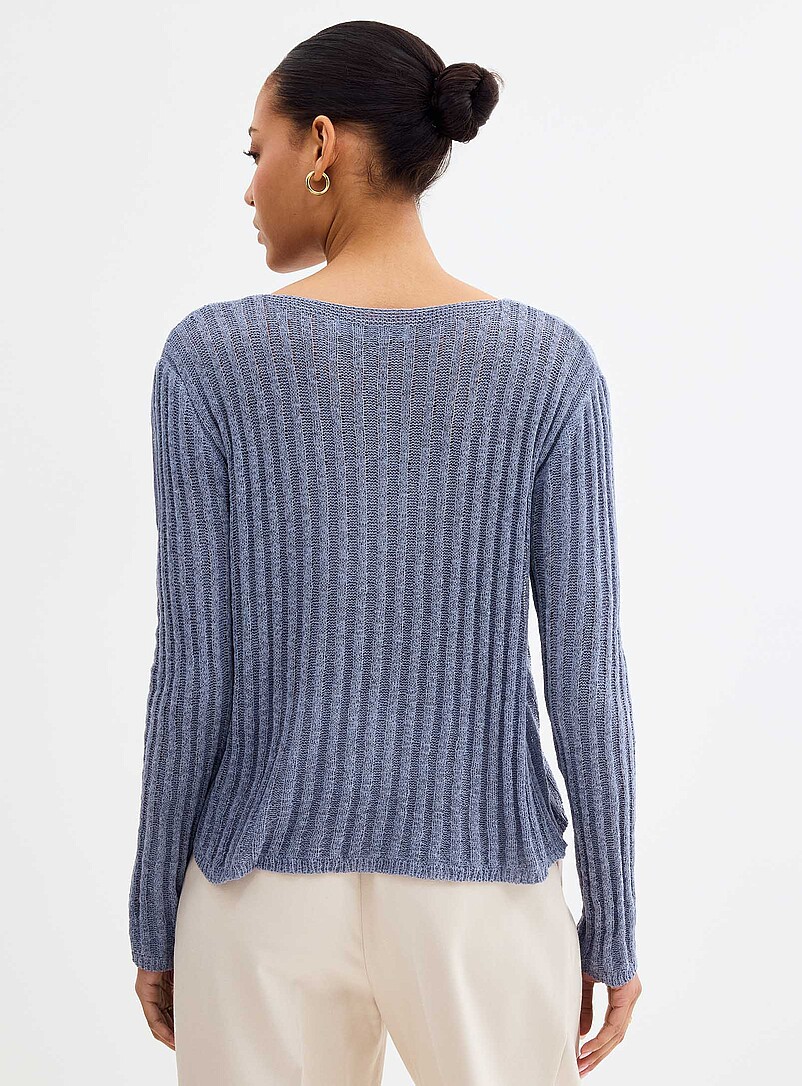 Contemporaine: Le chandail fin tricot texture naturelle Taupe pour femme
