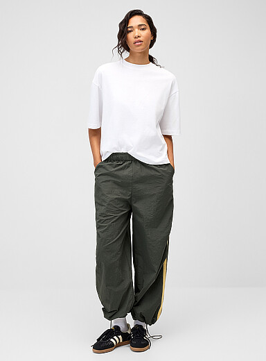 Sporty stripe canvas pant