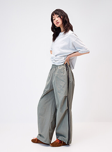 Sporty stripe canvas pant