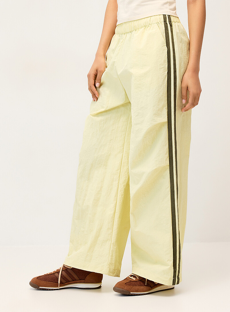 Twik Sage green Sporty stripe canvas pant for women