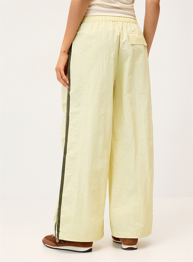 Twik Sage green Sporty stripe canvas pant for women
