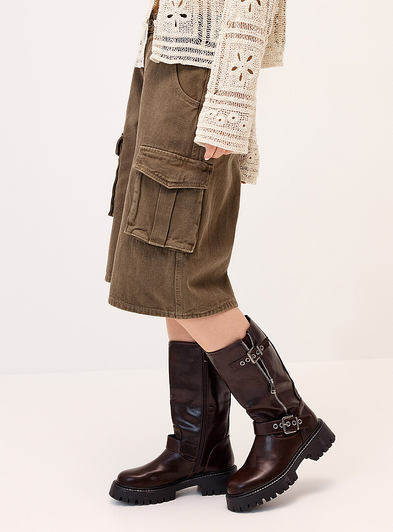 Twik Khaki/Sage/Olive Cargo jort for women