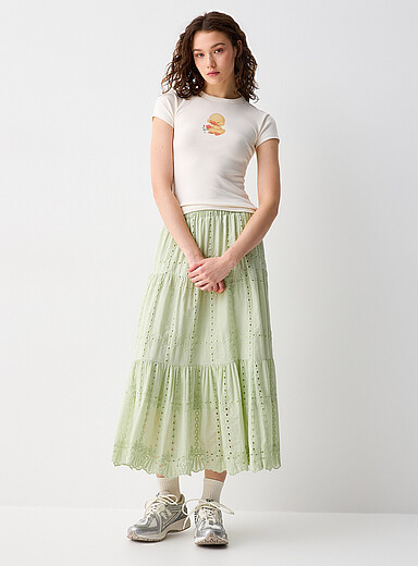 Broderie anglaise maxi skirt