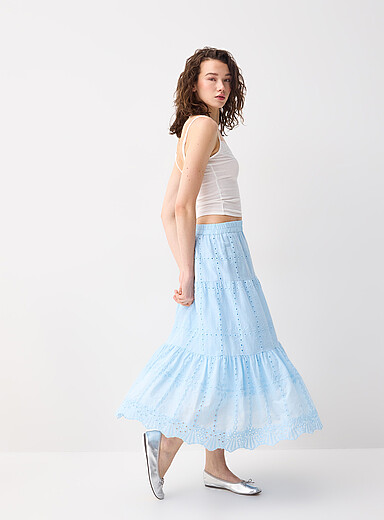 Broderie anglaise maxi skirt