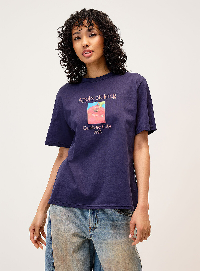 Twik: Le t-shirt ample cueillette de pommes Gris pour femme