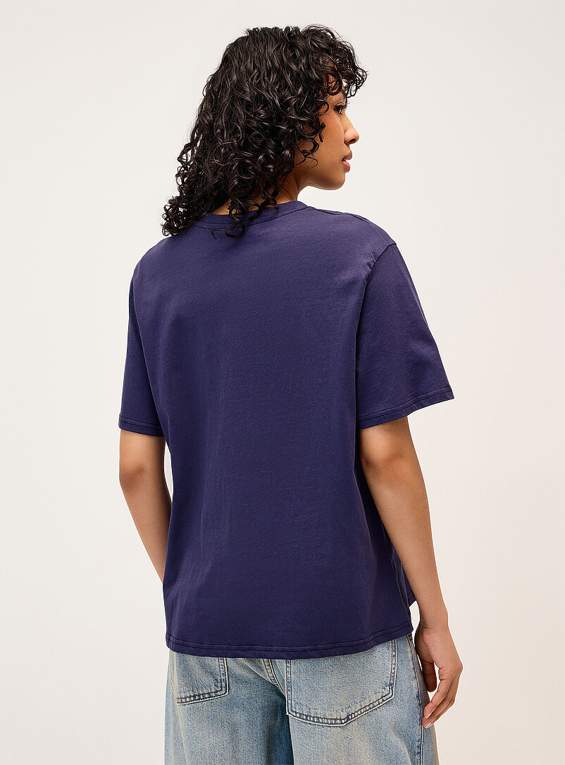 Twik Navy/Midnight Blue Apple harvest loose T-shirt for women