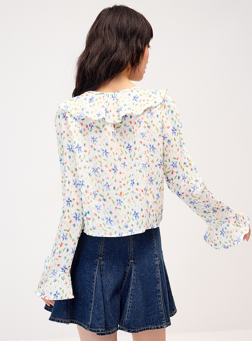 Colourful flowers ruffled blouse product image 3
