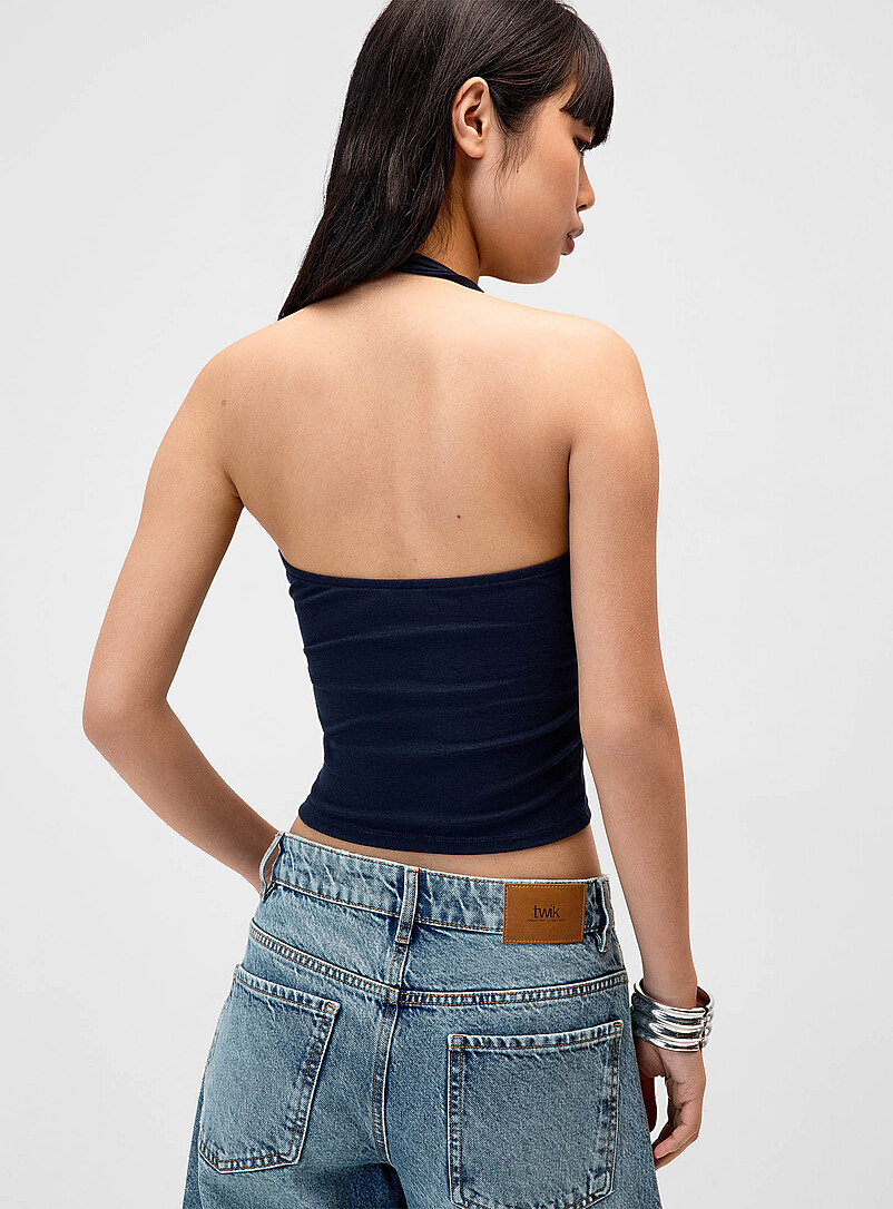 Fitted cropped halter cami product image 2