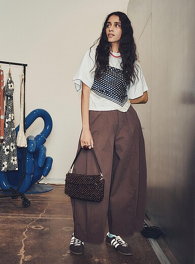 Loose elastic-waist barrel pant product image 2