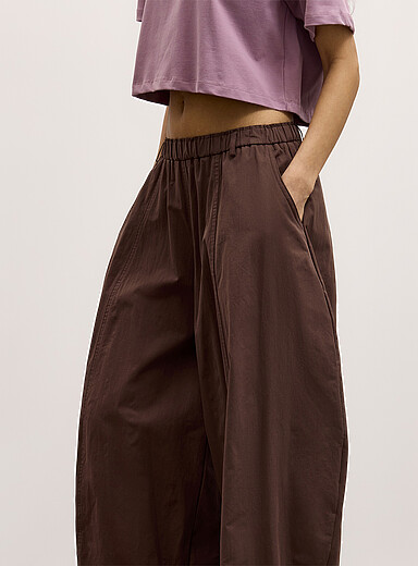 Loose elastic-waist barrel pant product image 3