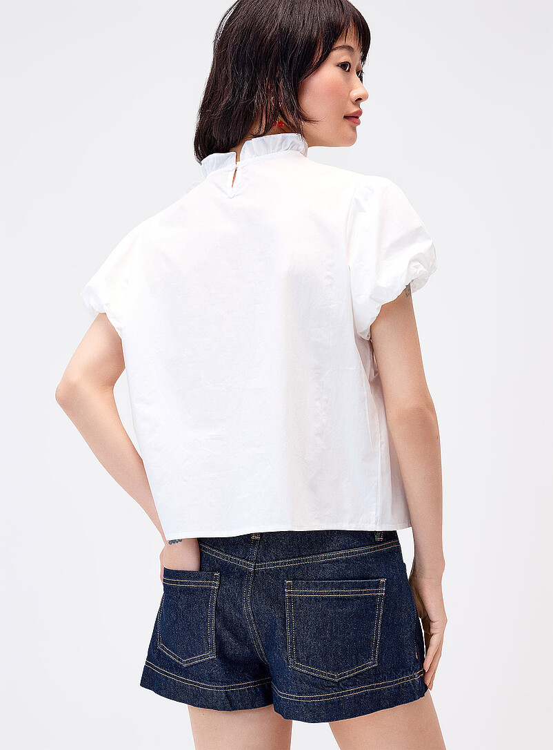 Accent bow sewn pleating blouse product image 3
