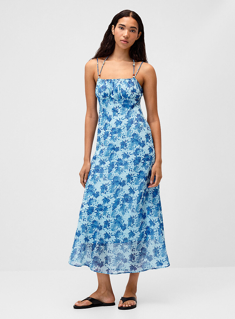 Floral ruched-bust maxi dress product image (primary)