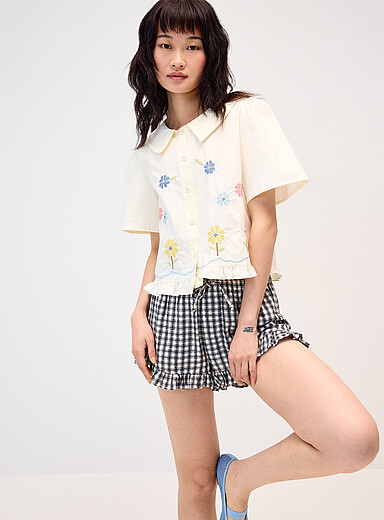 Floral embroidery boxy-fit shirt product image 3