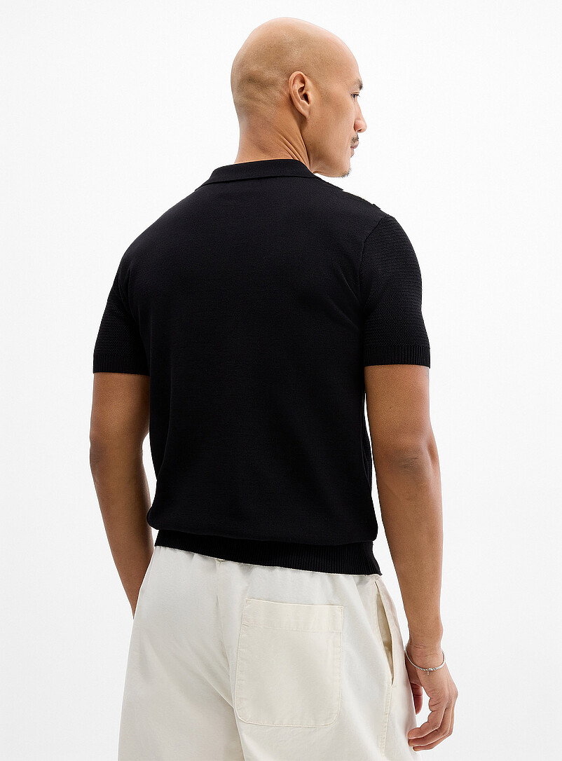 Vertical stripe knit polo product image 2