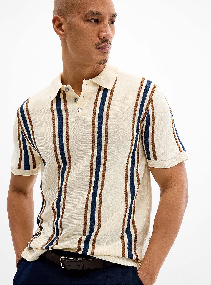 Retro stripe polo product image (primary)