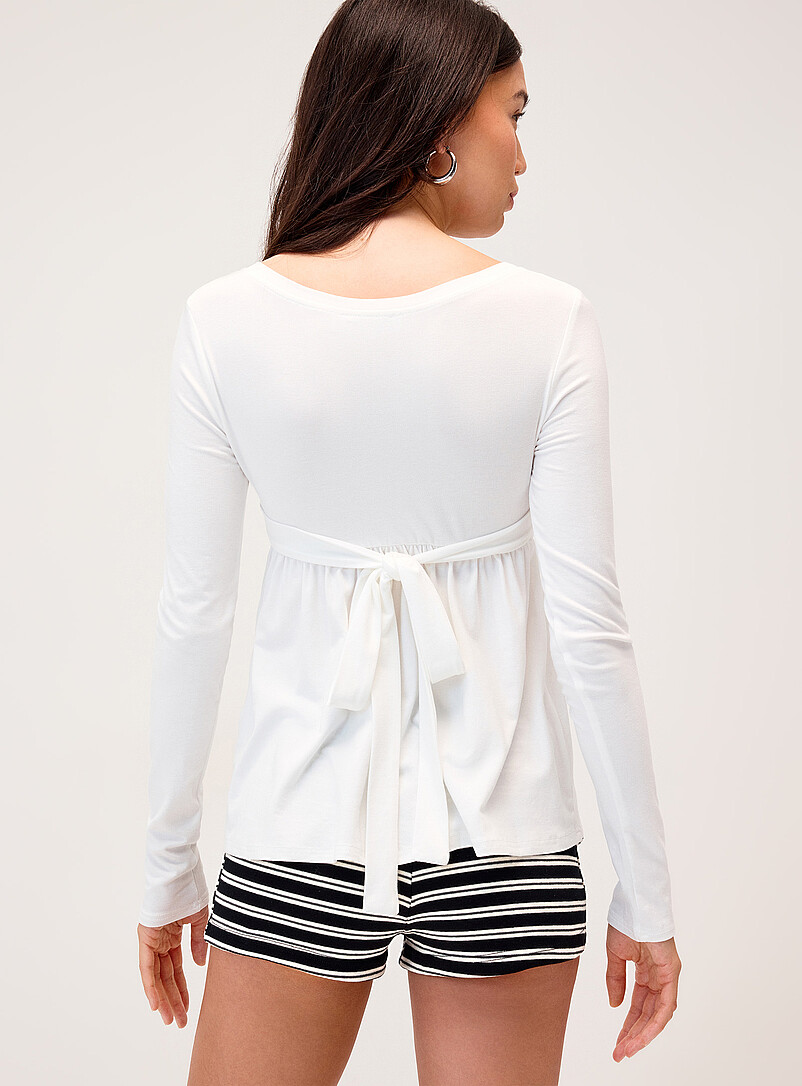Back bow open neckline T-shirt product image 2