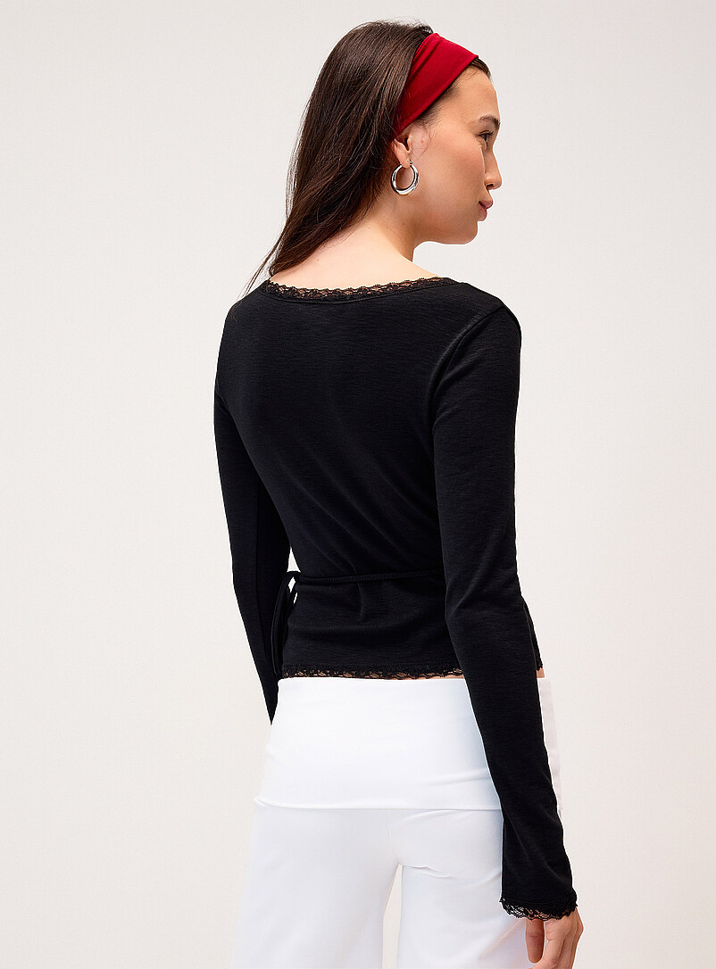 Lace-trim bolero wrap top product image 2