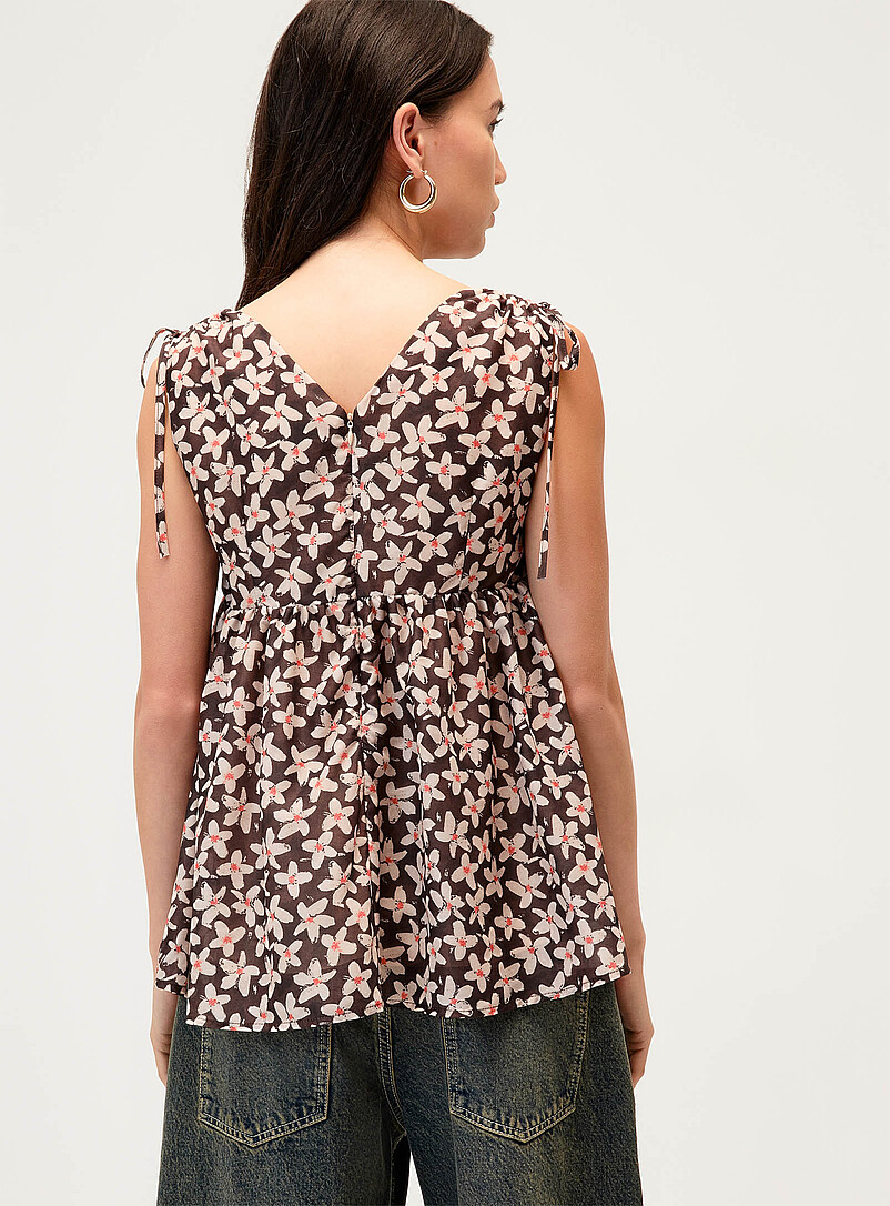 Floral pattern babydoll tunic product image 3