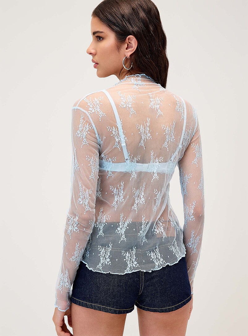Lace mock neck t-shirt product image 3