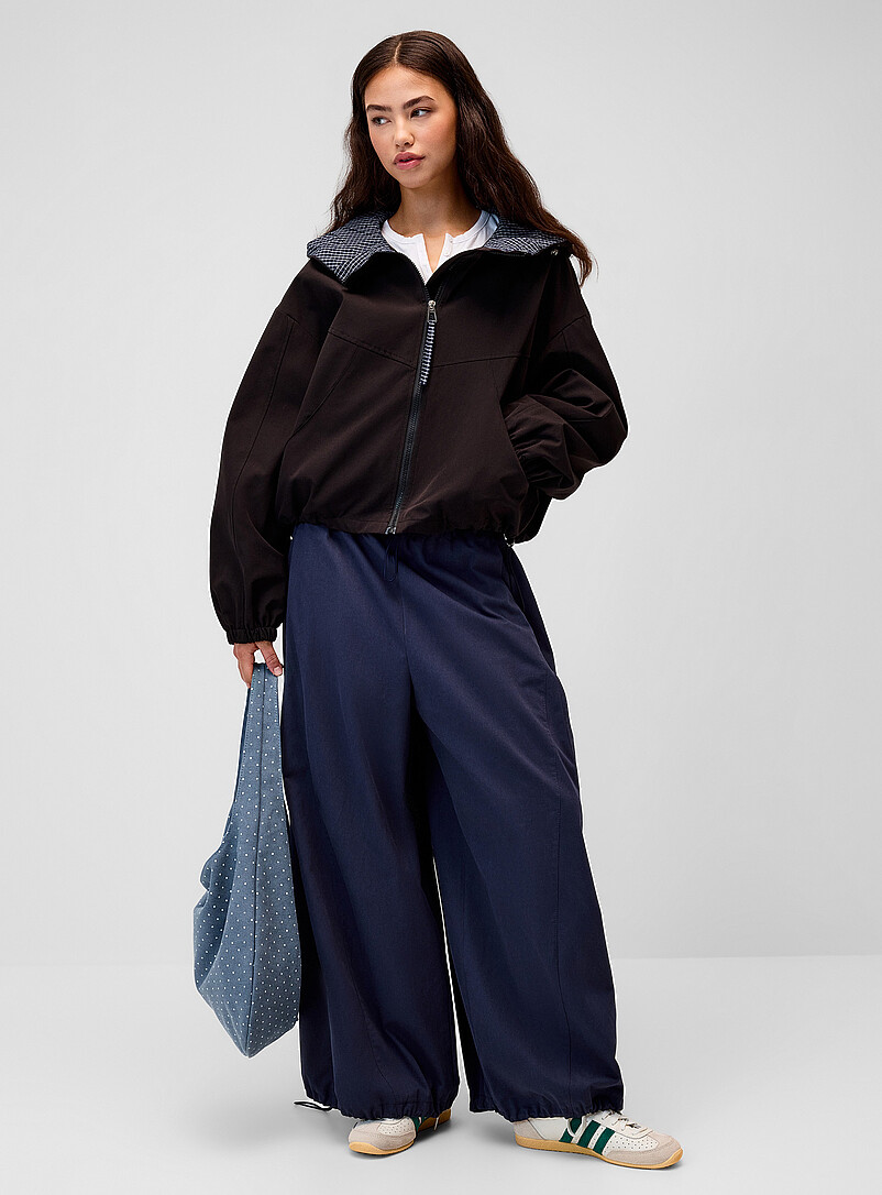 Contrast Inner Hooded Jacket