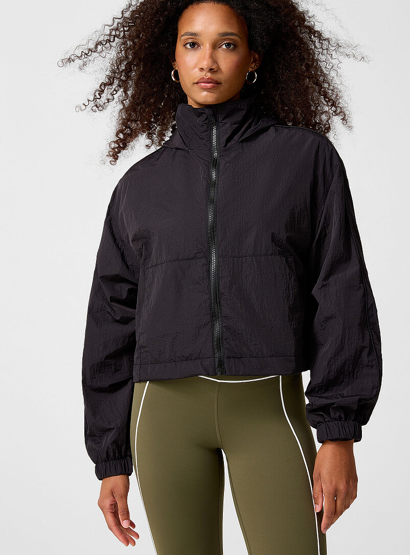 Crisp nylon cropped windbreaker jacket product image (primary)