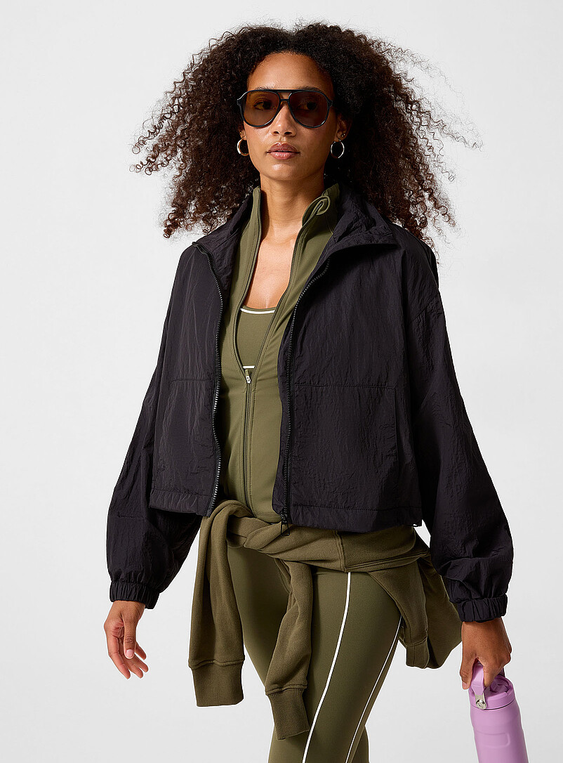Crisp nylon cropped windbreaker jacket product image 3