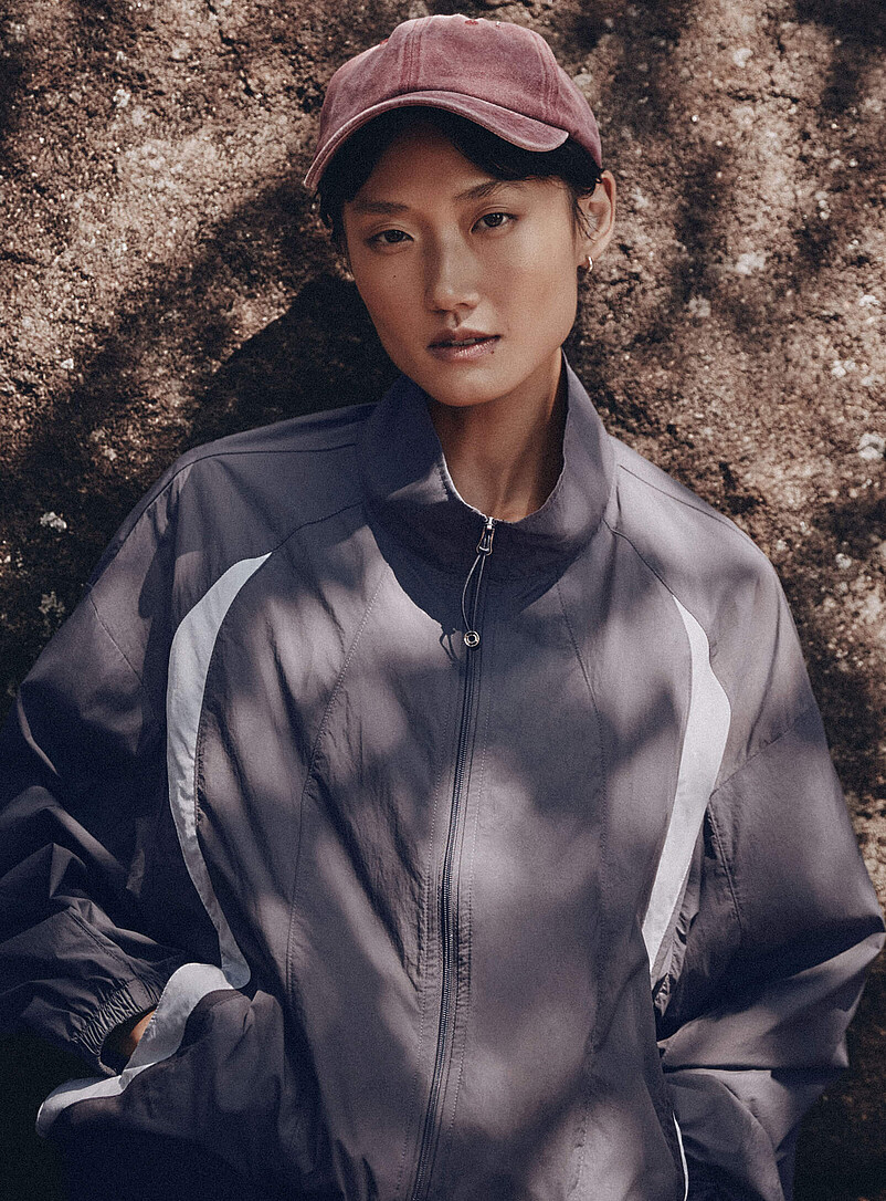 Colour-block windbreaker jacket product image (primary)
