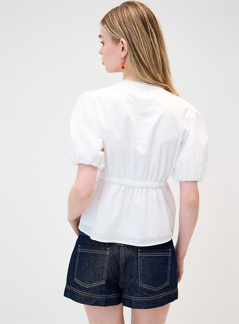Crocheted-detail poplin blouse product image 3