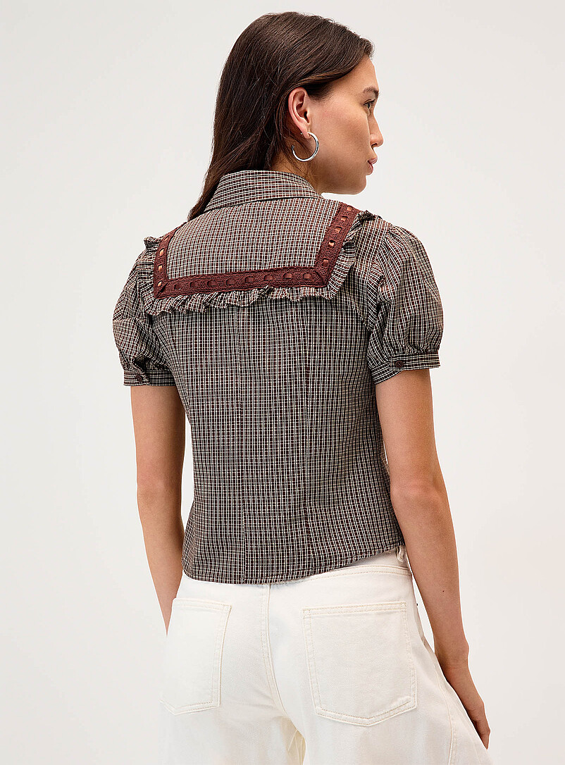 Lace ribbon puff-sleeve shirt product image 3