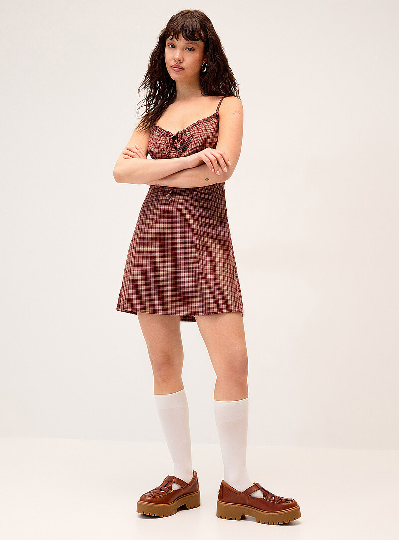 Check Corset-Effect Minidress