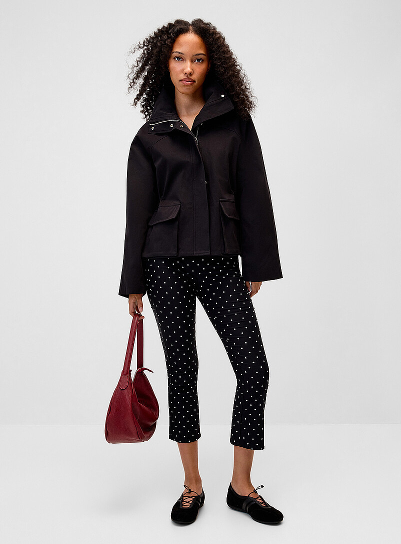 Stand collar boxy jacket product image (primary)