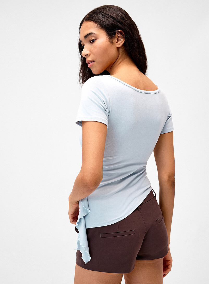 Wavy ruffle fitted asymmetrical T-shirt product image 2