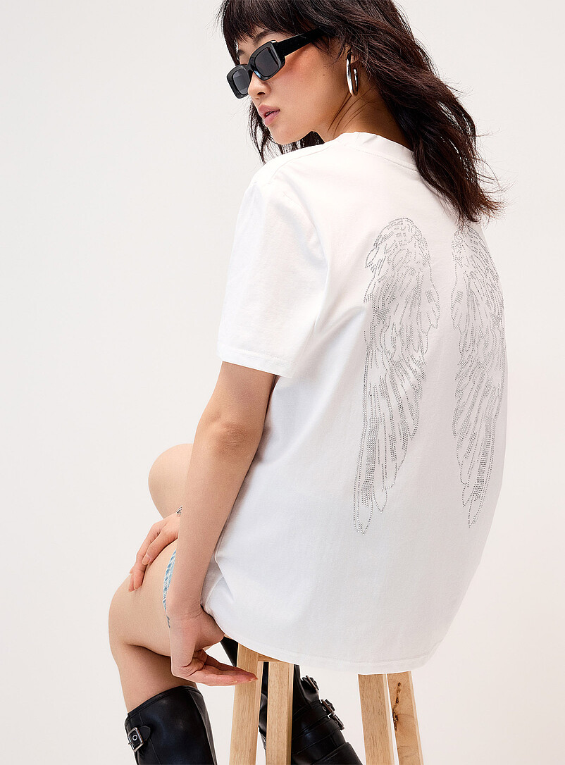 Rhinestone Wings Loose T-Shirt