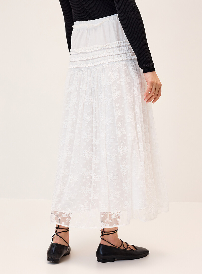 Poplin and lace maxi skirt product image 3
