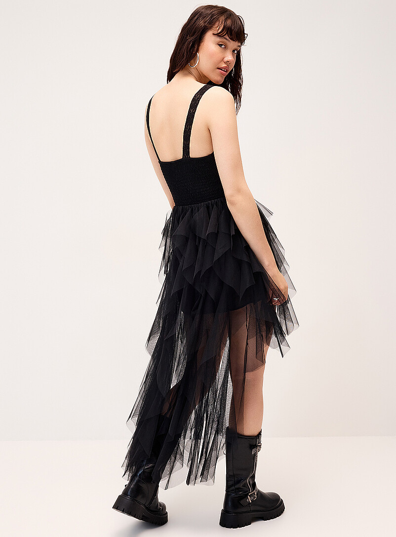 Asymmetrical high-low hem organza dress product image 3