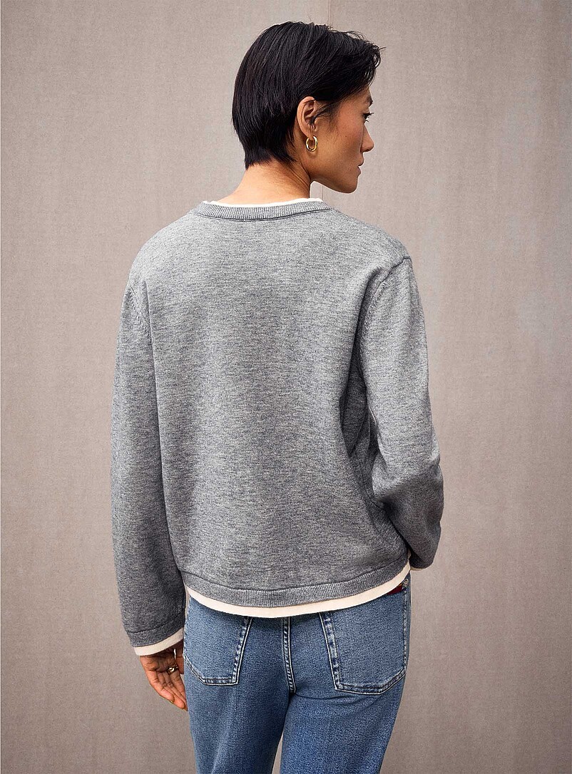 Overlaid effect scoop neck sweater product image 3